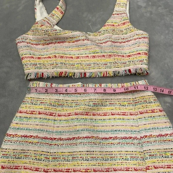 NBD Shawna Tweed Crop Top & Blair Mini Skirt Set in Pastel 27014 - Picture 6 of 12